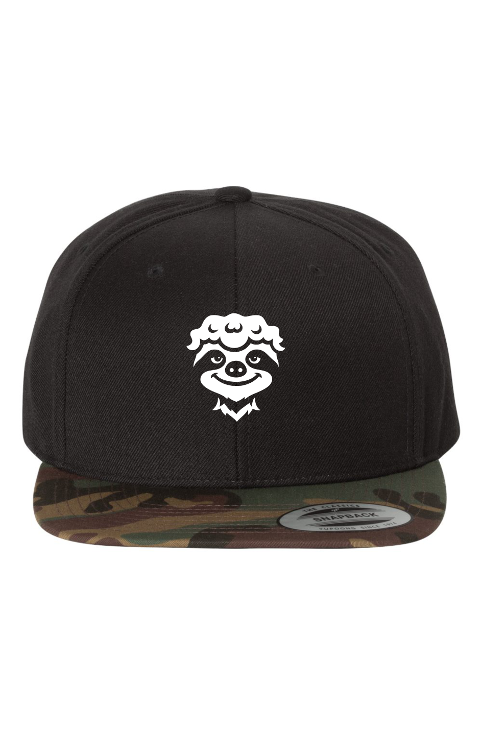 Black Camo Premium Snapback-Sloth White