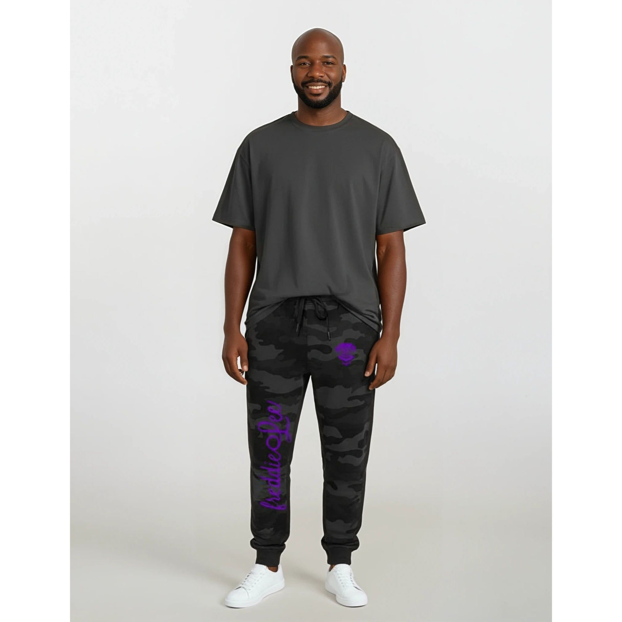 Pantalon de survêtement Signature Sloth Black Camo - Violet