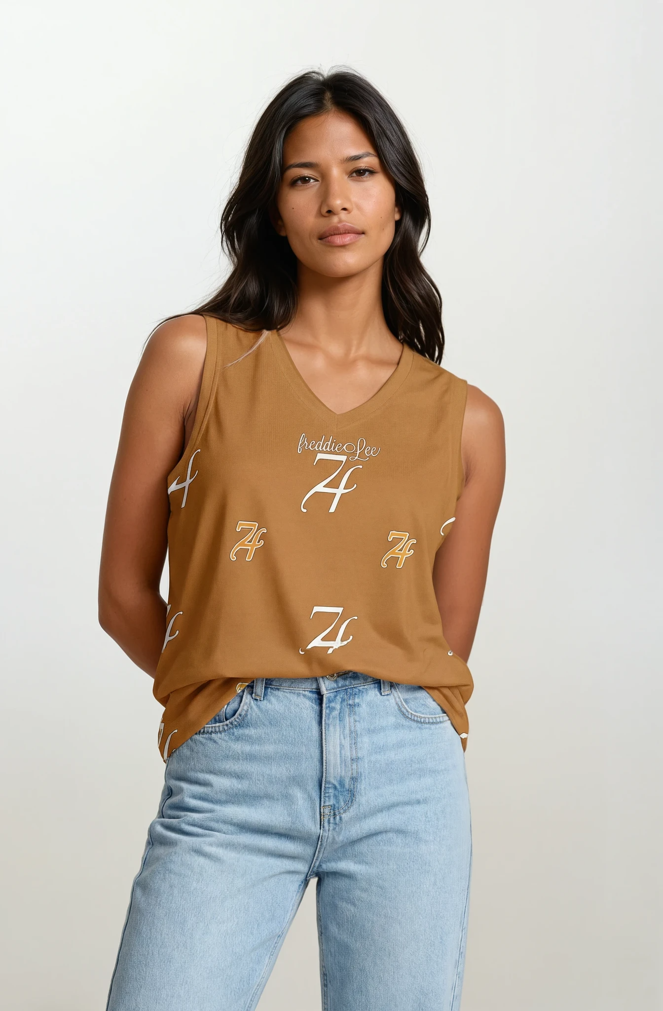 Signature Basketball Tank- Brown