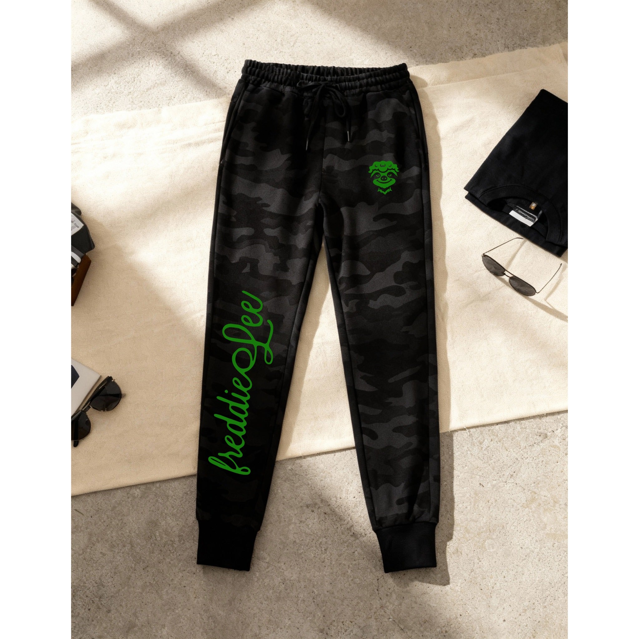 Pantalon de survêtement Signature Sloth Black Camo - Vert