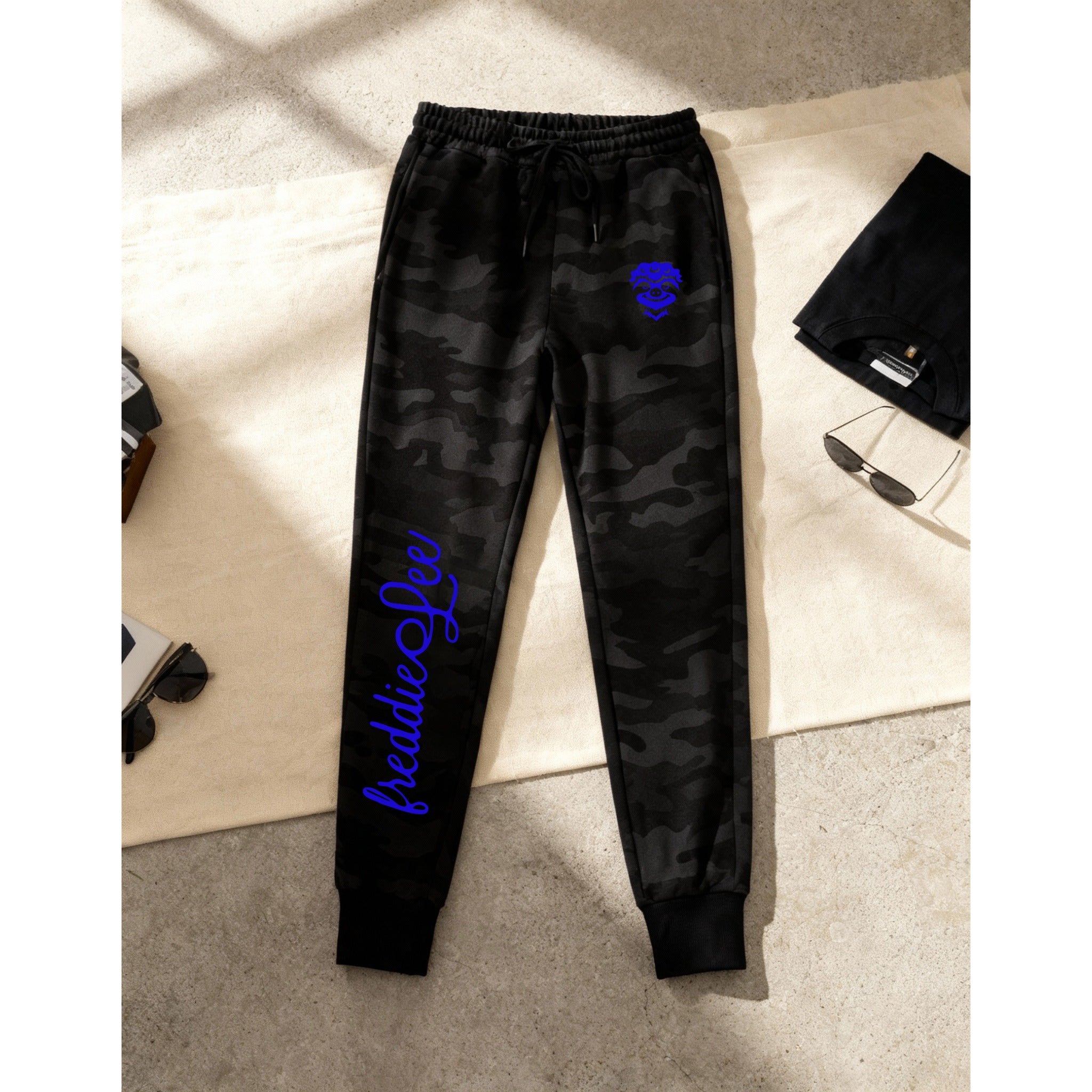 Pantalon de survêtement Signature Sloth Black Camo - Bleu